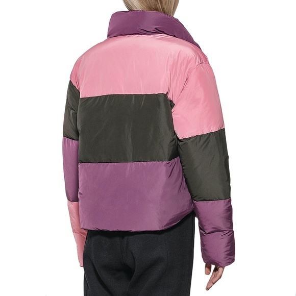 Champion Color Block Puff Down Jacket In Pink - Picture 3 of 7